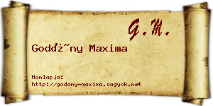 Godány Maxima névjegykártya